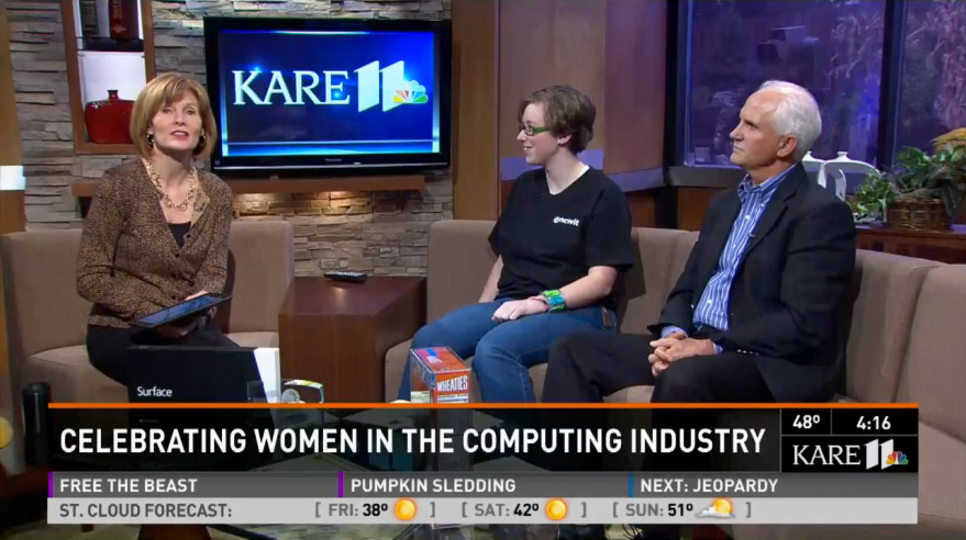 KARE 11 TV talks Aspirations in Computing IT Awards for Teen Girls with Advance IT Minnesota